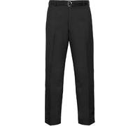 Mens Formal Trousers, Smart Casual Business Executive Office Work Home Straight Leg Flat Front Everpress Pockets Smart Dress Pants Waist Sizes UK 30 to 50 Inches, Black-48W / 31L