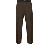 Mens Formal Trousers, Smart Casual Business Executive Office Work Home Straight Leg Flat Front Everpress Pockets Smart Dress Pants Waist Sizes UK 30 to 50 Inches, Brown-30W / 27L