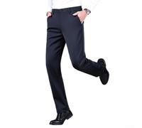 Men'S Formal Trousers | Straight Leg Business Work Pants, Full Length Solid Suit Trousers, Quality Polyester Spandex Fabric For Office Wear