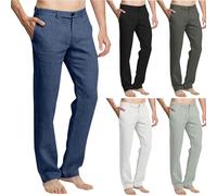 Mens Formal Trousers Summer Business Casual Dress Trousers Regular Fit Flat Front Suit Trouser Plain Colour Straight Leg Bottoms Lightweight Dinner Work Pants for Men