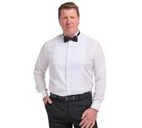 Men's Formal Tuxedo Dress Shirt Regular Fit Double Cuff Wing Collar (UK, Neck, 17, Regular, Regular, White)