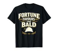 Mens Fortune Favors The Bald Funny Dad Husband Grandpa Joke Dude Value Graphic T-Shirt