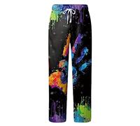 Mens Four Seasons Chouxiangma Digital 3D Printed Drawstring Belt Casual Pants Pants Daily Wearing