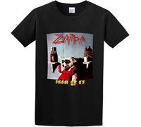 Men's Frank Zappa Them Or Us T-Shirt Print Tees Short Sleeve O Neck Size 3XL Black