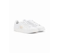 Fred Perry B721 Leather Men's White/Metallic Gold Trainers - UK 7 / EU 41 / US 8