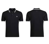 Fred Perry Mens Twin Tipped Fred Perry Polo Shirt - Colour: 350 Black - Size: XL
