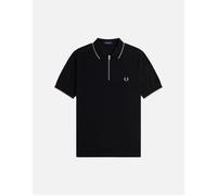 Fred Perry - Crepe Pique Zip Neck Polo Black Large