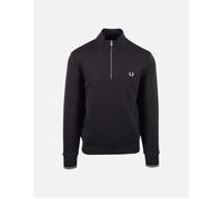 Men's Fred Perry Half Zip Sweatshirt Anchor Grey/Oatmeal - Black