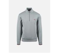 Men's Fred Perry Half Zip Sweatshirt Silver Blue