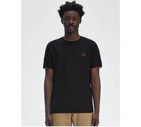 Men's Fred Perry Crepe Pique T-shirt Navy - Blue - Size: 38