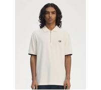 Fred Perry Crepe Pique Zip Polo Ecru Size: SIZE XL