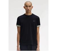 Men's Fred Perry Mens Striped Cuff T-Shirt - Black 184