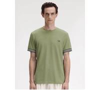 Men's Fred Perry Mens Striped Cuff T-Shirt - Tan - Size: 44/Regular