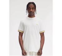 Men's Fred Perry Mens Striped Cuff T-Shirt - White