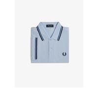Men's Fred Perry Twin Tipped Polo Shirt Light Smoke/Petrol Blue/Navy - Size: 40