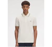 Men's Twin Tipped Fred Perry Polo Shirt - Light Ecru/Olive Mint - Cream - Size: Regular/42