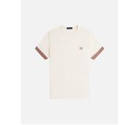 Men's Fred Perry Striped Cuff T-Shirt - Cream