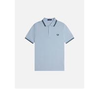 Men's Fred Perry Twin Tipped Polo Shirt Light Smoke/Petrol Blue/Navy - Size: 44