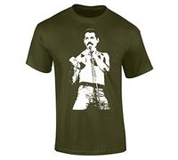 Mens Freddie Mercury Classic Iconic Rock T-Shirt Khaki (XL)