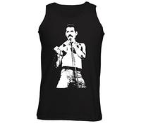 Mens Freddie Mercury Classic Iconic Rock Vest Tank Top Black (L)