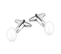 Men's French Shirt Cufflinks Personality White Lacquered Egg Cufflink Cuff Links