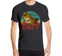 Mens Frog Obey Hypnotoad Quick Drying Fitness Training Short Sleeve Athletic T-Shirts(Small)