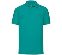 Mens Fruit of the Loom 65/35 Pique Polo Tshirt-Emerald-Medium