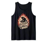Mens Fueled by Caffeine and Rage Funny Sayings Tank Top