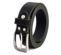 Mens full-leather belt in black made out of buffalo leather, 30mm wide and about 3-4mm thick, can be shortened, suit, jeans #GSw300801 (waist size 135cm)