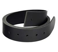Mens full-leather belt in black made out of buffalo leather with out Buckle, 38mm wide and about 3-4mm thick, can be shortened, 10125 135cm long