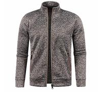 Mens Full Zip Fleece Jacket Warm Winter Outdoor Hiking Walking Zip Up Micro Fleece Jacket Coat Stand Collar Military Warm Sherpa Lined Jackets Sweatshirts Windproof Thick Outerwear with Pockets