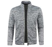 Mens Full Zip Fleece Jacket Warm Winter Outdoor Hiking Walking Zip Up Micro Fleece Jacket Coat Stand Collar Military Warm Sherpa Lined Jackets Sweatshirts Windproof Thick Outerwear with Pockets