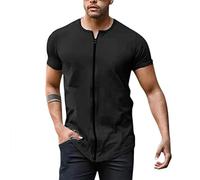 Men's Full Zip Short Sleeve T Shirt Crewneck Bicycle Tops Lightweight Quick Drying Outdoor Mountain Cycling Jerseys Summer Muscle Workout Bodybuilding Casual Versatile Tops M-3XL Black