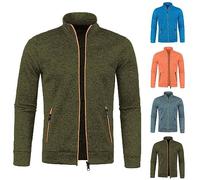 Mens Full Zip Sweatshirts Clearance - Zip Up Jumpers Lightweight Long Sleeve Jacket Adult Fleece Jackets Smart Casual Sweatshirt Autumn Winter Coat Open Front Stand Collar Cardigan for Men