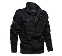 Mens Full Zip Warm Jacket Padded Double Layer Button Winter Coat Tactical Jackets Multi Pockets All Terrain Multi Functional Thin Jacket Men's Comfortable Outdoor Down Jackets