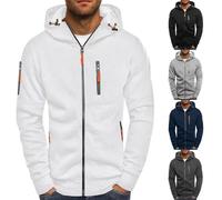 Mens Full Zip Zipper Pullover Sweatshirts Casual Sports Hoodies Zipper Lightweight Loose Zipped Hoodie Jumper Comfortable Hoodie Sweatshirt Hoody Long Sleeve Jackets Solid Color Coat with Pockets