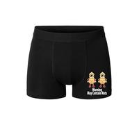 Men's Fun/Novelty Black Trunks May Contain Nuts Funny/Suggestive Gift Ideas Boyfriend/Husband (UK, Alpha, L, Regular, Regular, Black)