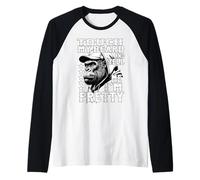 Mens Funny Bearded Monkey Touch My Beard Tell Me Im Pretty Retro Raglan Baseball Tee