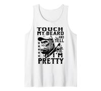 Mens Funny Bearded Monkey Touch My Beard Tell Me Im Pretty Retro Tank Top