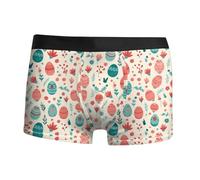 Men's Funny Boxer Shorts Colourful Easter Bunny Shorts Cotton Retro Shorts Easter Eggs Print Underwear Lightweight Comfortable Briefs Soft Thermal Underwear Easter Stretch Strings, R Pink, M