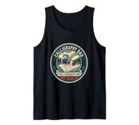 Mens Funny Calligraphy Dad Hand Lettering Artist Father's Day Tank Top