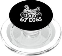 Mens Funny Chicken Farmer 67th Birthday T-Shirt Laid 67 Eggs PopSockets PopGrip for MagSafe