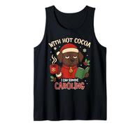 Mens Funny Christmas Dog Hot Cocoa Caroling Xmas Survival Humor Tank Top