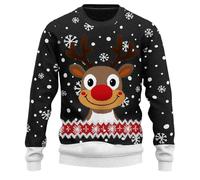 Men's Funny Christmas Jumper, Ugly Christmas Jumper, Men's Christmas Sweater with Reindeer Pattern, Ugly Christmas Sweater, Christmas Long Sleeve Shirt, Xmas Winter Jumper, Funny Christmas Outfit