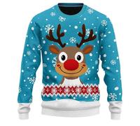 Mens Funny Christmas Jumper-Xmas Jumpers Men-Christmas Reindeer Print Knit Turtleneck Hoodie Cozy & Stylish Holiday Sweater