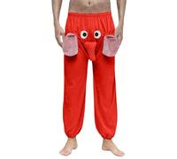 Mens Funny Elephant Lounge Pants Funny Elephant Trousers Novelty Humorous 3D Cartoon Pajama Bottoms Flannel PJS Shorts Nightwear Loungewear Animal Themed Boxer Trtousers Prank Gifts for Men