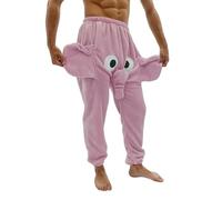 Mens Funny Elephant Lounge Pants Novelty Cute Comfy Elephant Pajama Short Pants Winter Sleepwear Loose Fit Lounge Couple Shorts Trunk Long Thermal Nightwear Trousers