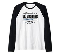 Mens Funny First Time Big Brother Promoted to Big Brother 2027 Raglan Baseball Tee
