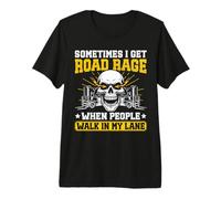 Mens Funny Forklift Driver Road Rage Grumpy Old Forklift Operator Premium T-Shirt
