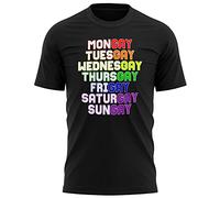 Mens Funny Gay Pride T Shirts - Days of The Week T Shirt - Funny Gay Pride LGBTQ Gift Idea for Him - Presents for Gay People, L, Black